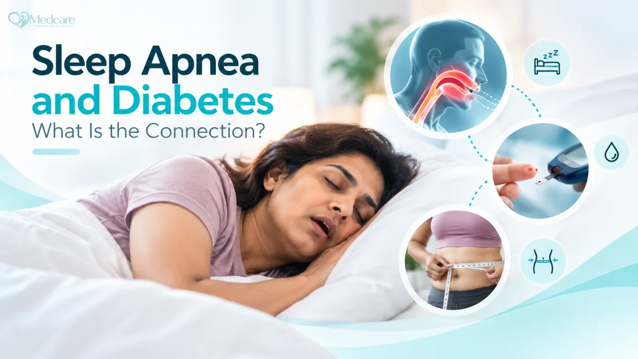 A middle-aged Indian man checking his blood sugar with a glucose meter at a bedside table